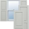 image15quotW x 36quotH True Fit PVC Two Equal Raised Panel Shutters Hailstorm Gray Per Pair  Hardware Not Included