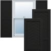 image15quotW x 36quotH True Fit PVC Two Panel Chevron Modern Style Fixed Mount Shutters Black Per Pair  Hardware Not Included