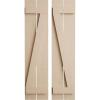 imageEkena Millwork 11 12quotW x 66quotH Rustic Two Board Spaced BoardnBatten Rough Cedar Faux Wood Shutters wZBoard Per Pair Primed Tan