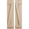 imageEkena Millwork 11quotW x 66quotH Rustic Two Board Joined BoardnBatten Rough Cedar Faux Wood Shutters wZBoard Per Pair Primed TanSandblasted