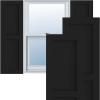 imageEkena Millwork 15quotW x 36quotH True Fit PVC Two Equal Flat Panel Shutters Black Per Pair  Hardware Not Included