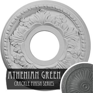 image11 78quotOD x 3 58quotID x 78quotP Helene Ceiling Medallion Fits Canopies up to 5 14quotAthenian Green Crackle Flat Finish