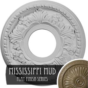image11 78quotOD x 3 58quotID x 78quotP Helene Ceiling Medallion Fits Canopies up to 5 14quotMississippi Mud Flat Finish