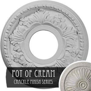 image11 78quotOD x 3 58quotID x 78quotP Helene Ceiling Medallion Fits Canopies up to 5 14quotPot of Cream Crackle Flat Finish