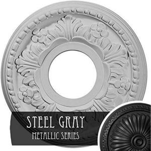 image11 78quotOD x 3 58quotID x 78quotP Helene Ceiling Medallion Fits Canopies up to 5 14quotSteel Gray Metallic Series