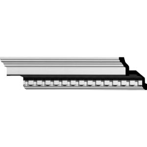 imageEndurathane Dentil Crown Moulding 2 34quotH x 2 34quotP x 3 78quotF x 94 12quotL Factory Primed