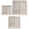imageEkena Millwork DECR15SBSQOBBR Set of 3 Square Open Back Vintage Farmhouse Shadow Box Shelves Barnwood Decor Collection Weathered BrownChalk Dust White