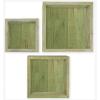 imageEkena Millwork DECR15SBSQOBBR Set of 3 Square Open Back Vintage Farmhouse Shadow Box Shelves Barnwood Decor Collection Weathered BrownRestoration Green