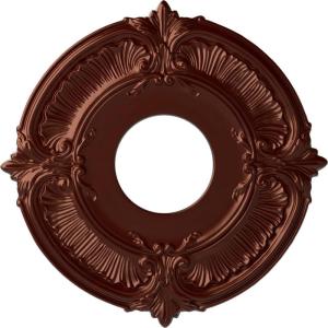 imageEkena Millwork CM12AT Attica Ceiling Medallion 12 34quotOD x 4quotID x 12quotP Fits Canopies up to 4quot Primed WhiteAntique Copper Metallic Series