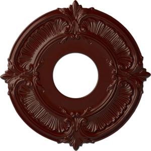 imageEkena Millwork CM12AT Attica Ceiling Medallion 12 34quotOD x 4quotID x 12quotP Fits Canopies up to 4quot Primed WhiteBurnished Mahogany Flat Finish