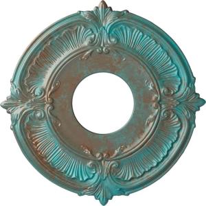 imageEkena Millwork CM12AT Attica Ceiling Medallion 12 34quotOD x 4quotID x 12quotP Fits Canopies up to 4quot Primed WhiteCopper Green Patina Metallic Series