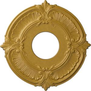 imageEkena Millwork CM12AT Attica Ceiling Medallion 12 34quotOD x 4quotID x 12quotP Fits Canopies up to 4quot Primed WhiteIridescent Gold Metallic Series