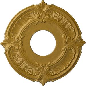 imageEkena Millwork CM12AT Attica Ceiling Medallion 12 34quotOD x 4quotID x 12quotP Fits Canopies up to 4quot Primed WhitePharaohs Gold Metallic Series