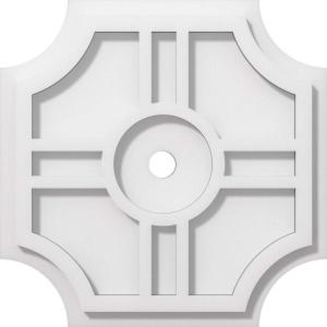 imageEkena Millwork CMP14HS03000 Haus Architectural Grade PVC Contemporary Urethane Ceiling Medallions 14quotOD x 3quotID x 4 12quotC x 1quotP12OD x 1ID x 4C x 1P