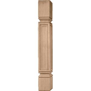 imageEkena Millwork COL03X03X35KERW Kent Raised Panel Cabinet Column Top Block 6 18quot Bottom Block 7 18quot 3 34quotW x 3 34quotD x 35 12quotH RubberwoodMaple