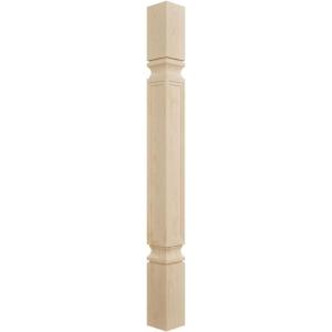 imageEkena Millwork COL03X03X35KERW Kent Raised Panel Cabinet Column Top Block 6 18quot Bottom Block 7 18quot 3 34quotW x 3 34quotD x 35 12quotH RubberwoodAlder
