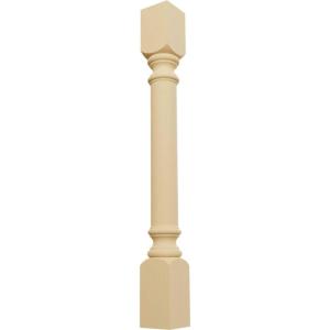 imageEkena Millwork COL03X03X35TRRW Traditional Cabinet Column Top Block 6 18quot Bottom Block 7 18quot 3 34quotW x 3 34quotD x 35 12quotH RubberwoodAlder