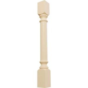 imageEkena Millwork COL03X03X35TRRW Traditional Cabinet Column Top Block 6 18quot Bottom Block 7 18quot 3 34quotW x 3 34quotD x 35 12quotH RubberwoodMaple