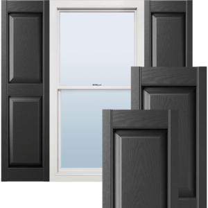 imageEkena Millwork Lifetime Vinyl LP2S14X03100BL Standard Two Equal Panel Vinyls Raised Panel Vinyl Shutters wInstallation ShutterLoks ampamp Matching Screws Per Pair 1475quotW x 31quotH Black