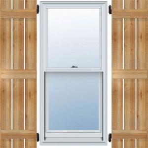 imageEkena Millwork RBS06S11X060RWR TimberCraft Two 5 38quot Boards Spaced BoardnBatten Rustic Wood Shutters Per Pair 11 14quotW x 60quotH Rough Sawn Western Red Cedar