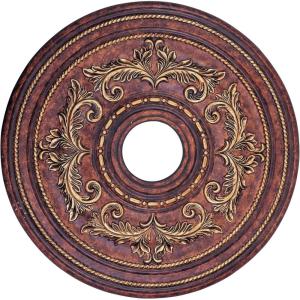 imageLivex Lighting 820065 Ceiling Medallion Hand Applied Vintage Gold Leaf with Gilded Accents 22kquotDx15quotHHand Applied Verona Bronze with Gilded Accents
