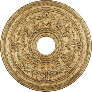 imageLivex Lighting 820065 Ceiling Medallion Hand Applied Vintage Gold Leaf with Gilded Accents 22kquotDx15quotHHand Applied Vintage Gold Leaf with Gilded Accents