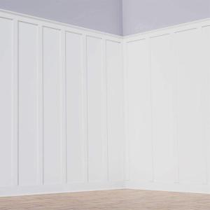 imageEkena Millwork WPKP32X03DS Deluxe Shaker 8 Length PVC Wainscoting Kit Heights up to 32quot 12quot  15quot Adjustable Wall Panels WhiteHeights up to 104