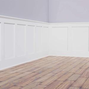 imageEkena Millwork WPKP32X03DS Deluxe Shaker 8 Length PVC Wainscoting Kit Heights up to 32quot 12quot  15quot Adjustable Wall Panels WhiteHeights up to 32
