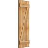 imageEkena Millwork RBJ06Z16X050RWR TimberCraft Three 5 38quot Boards Joined BoardnBatten wZBar Rustic Wood Shutters Per Pair 16 18quotW x 50quotH Rough Sawn Western Red Cedar