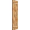 imageEkena Millwork RBJ06Z16X060RWR TimberCraft Three 5 38quot Boards Joined BoardnBatten wZBar Rustic Wood Shutters Per Pair 16 18quotW x 60quotH Rough Sawn Western Red Cedar