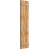 imageEkena Millwork RBJ06Z16X065RWR TimberCraft Three 5 38quot Boards Joined BoardnBatten wZBar Rustic Wood Shutters Per Pair 16 18quotW x 65quotH Rough Sawn Western Red Cedar