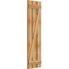 imageEkena Millwork RBS06Z17X061RWR TimberCraft Three 5 38quot Boards Spaced BoardnBatten wZBar Rustic Wood Shutters Per Pair 17 18quotW x 61quotH Rough Sawn Western Red Cedar
