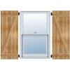 imageEkena Millwork RBJ06Z21X049RWR TimberCraft Four 5 38quot Boards Joined BoardnBatten wZBar Rustic Wood Shutters Per Pair 21 12quotW x 49quotH Rough Sawn Western Red Cedar