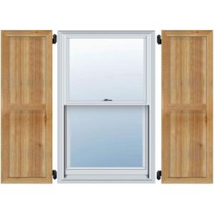 imageEkena Millwork RBF06S11X058RWR TimberCraft Two 5 38quot Boards Framed BoardnBatten Rustic Wood Shutters Per Pair 10 34quotW x 58quotH Rough Sawn Western Red Cedar