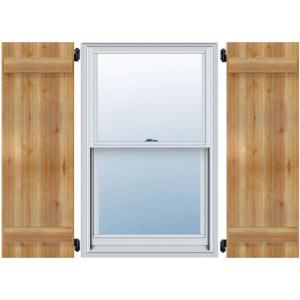 imageEkena Millwork RBJ06S16X035RWR TimberCraft Three 5 38quot Boards Joined BoardnBatten Rustic Wood Shutters Per Pair 16 18quotW x 35quotH Rough Sawn Western Red Cedar