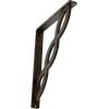 imageEkena Millwork BKTM01X05X08SLO 1 2quot W x 5 12quot D x 8quot H Loera Wrought Iron Bracket Single Center BraceAntiqued Brass