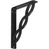 imageEkena Millwork BKTM01X05X08SLO 1 2quot W x 5 12quot D x 8quot H Loera Wrought Iron Bracket Single Center BraceAntiqued Brass
