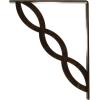 imageEkena Millwork BKTM01X05X08SLO 1 2quot W x 5 12quot D x 8quot H Loera Wrought Iron Bracket Single Center BraceAntiqued Brass