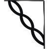 imageEkena Millwork BKTM01X05X08SLO 1 2quot W x 5 12quot D x 8quot H Loera Wrought Iron Bracket Single Center BracePowder Coated Black