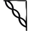 imageEkena Millwork BKTM01X05X08SLO 1 2quot W x 5 12quot D x 8quot H Loera Wrought Iron Bracket Single Center BracePowder Coated Black