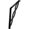 imageEkena Millwork BKTM01X05X08SLO 1 2quot W x 5 12quot D x 8quot H Loera Wrought Iron Bracket Single Center BracePowder Coated Black