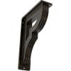 imageEkena Millwork BKTM01X10X12SBR 1 2quot W x 10quot D x 12quot H Bradford Wrought Iron Bracket Single Center BraceAntiqued Warm Silver