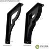 imageEkena Millwork BKTM01X10X12SBR 1 2quot W x 10quot D x 12quot H Bradford Wrought Iron Bracket Single Center BracePowder Coated Black