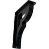 imageEkena Millwork BKTM01X10X12SBR 1 2quot W x 10quot D x 12quot H Bradford Wrought Iron Bracket Single Center BracePowder Coated Black