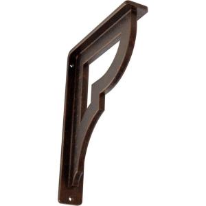 imageEkena Millwork BKTM01X10X12SBR 1 2quot W x 10quot D x 12quot H Bradford Wrought Iron Bracket Single Center BraceAntiqued Copper