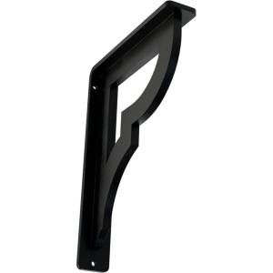 imageEkena Millwork BKTM01X10X12SBR 1 2quot W x 10quot D x 12quot H Bradford Wrought Iron Bracket Single Center BracePowder Coated Black