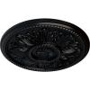 imageEkena Millwork CM18ED 18Inch OD x 5 12Inch ID x 1 34Inch Edinburgh Ceiling Medallion PrimedHandPainted Jet Black