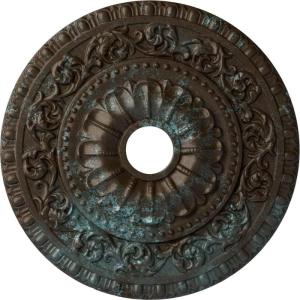 image23 12quotOD x 3 12quotID x 2 18quotP Vaduz Ceiling Medallion Fits Canopies up to 3 12quotBronze Blue Patina Metallic Series