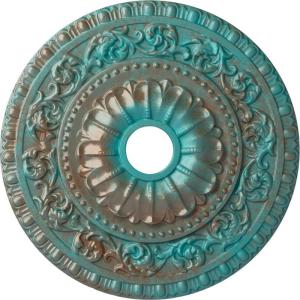 image23 12quotOD x 3 12quotID x 2 18quotP Vaduz Ceiling Medallion Fits Canopies up to 3 12quotCopper Green Patina Metallic Series