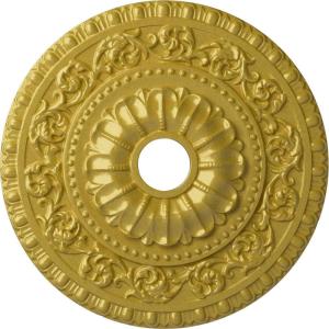 image23 12quotOD x 3 12quotID x 2 18quotP Vaduz Ceiling Medallion Fits Canopies up to 3 12quotRich Gold Metallic Series